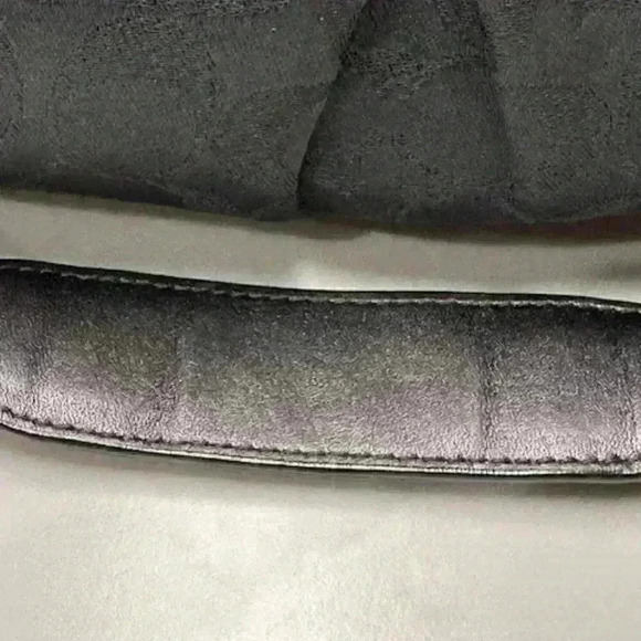 Coach Ashley F18777 Charcoal Gray Sateen Leather Signature Shoulder/Handbag - Picture 12 of 15